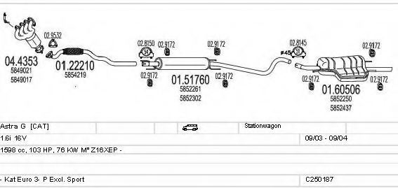 MTS C250187005308 Exhaust System